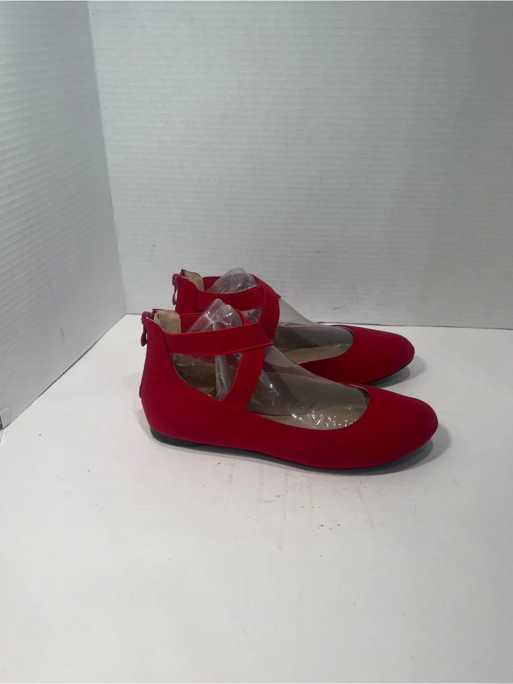 Dream Pairs Red Cross-Strap Ballet Flats